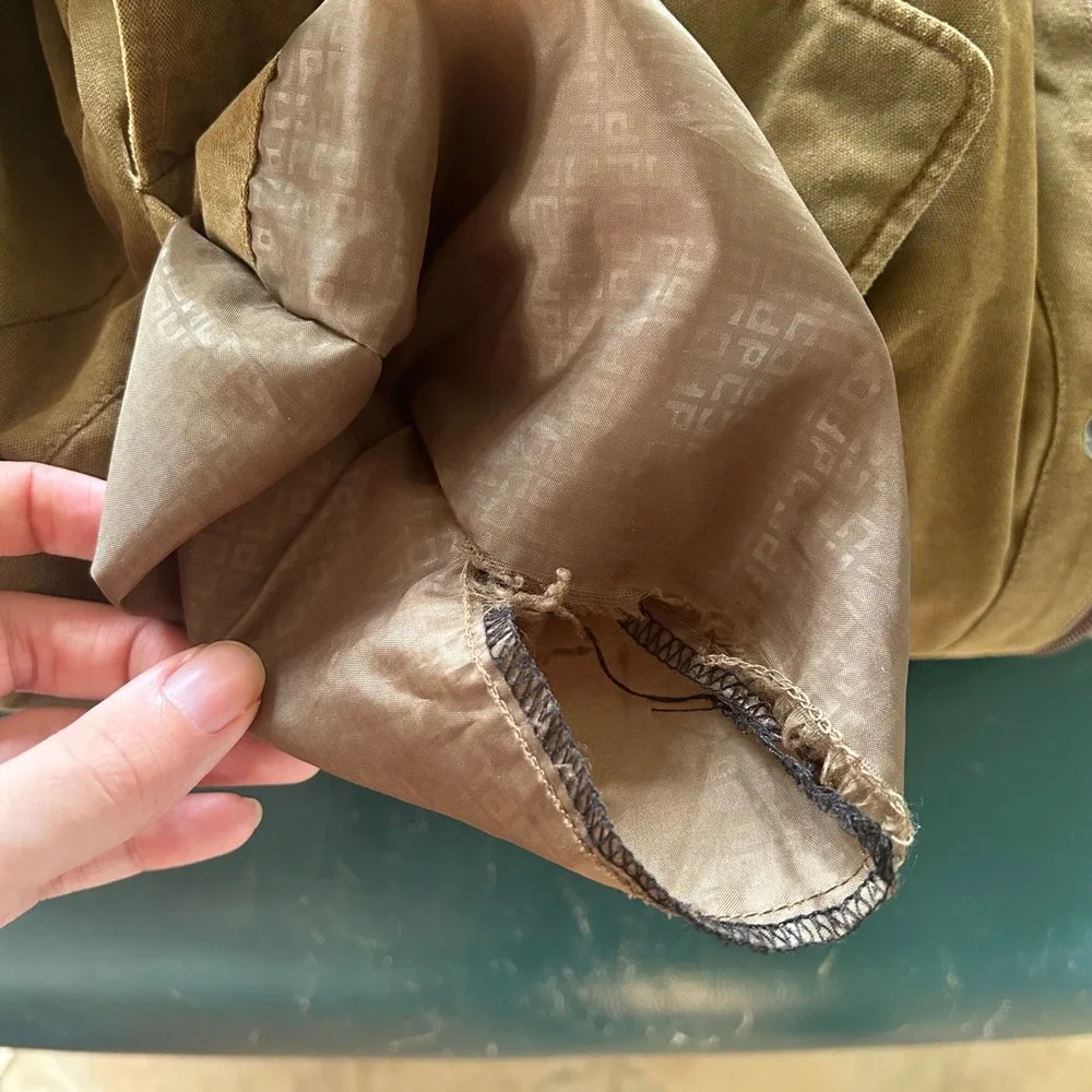 Pierre Cardin Mens Tan Quilted Lined Barn Chore Coat Jacket Size Large - Picture 7 of 11